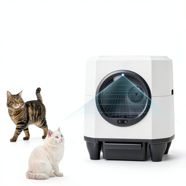 OROLEY Self Cleaning Litter Box, Large Capacity Automatic Cat Litter Box with APP Control, Safety Sensors, Built-in Deodorizing Scent Box, and 1 Roll Garbage Bags ，White-4