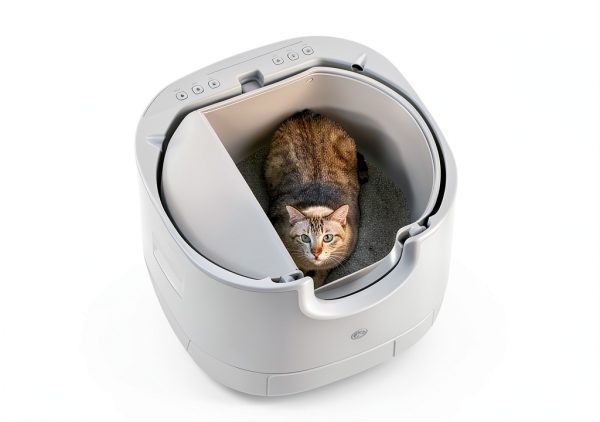 F8 Self-Cleaning Cat Litter Box – Large Capacity, Open-Top Design for Multi-Cat Homes, Enhanced Safety Features Includes Trash Bags-3