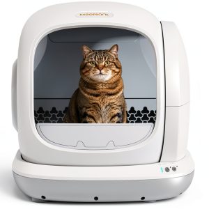 Meowant Self Cleaning Cat Litter Box - Open-Top Automatic Litter Box with APP, 0 Risk of Stuck Cats, Safer Automatic Litter Boxs, Low Entrance for Multiple Cats-0