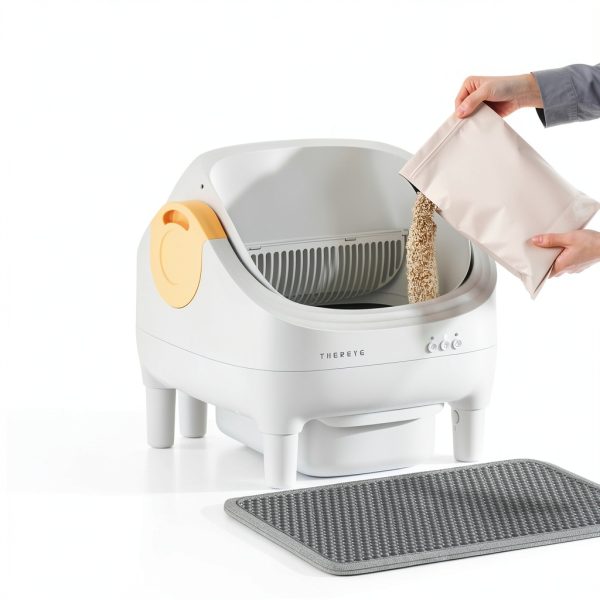 Self Cleaning Cat Litter Box Thereye Open-Top 10L Waste Bin-5