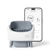 Open-Top Self Cleaning Litter Box, Automatic Cat Litter Box for Multiple Cats, APP Control, Safety Protection, Includes Trash Bags, White/Grey-3