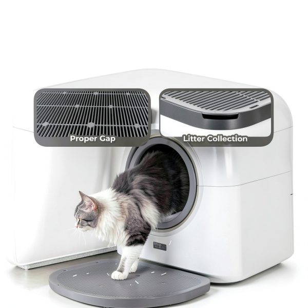 HHOLOVE TYPro Self Cleaning Cat Litter Box Automatic Hands-Free Smart Robot self Cleaning Cat Litter Box for Multiple Cats with APP Control Safe with Litter Mat Waste Bags and Deodorizer Dark Grey-4