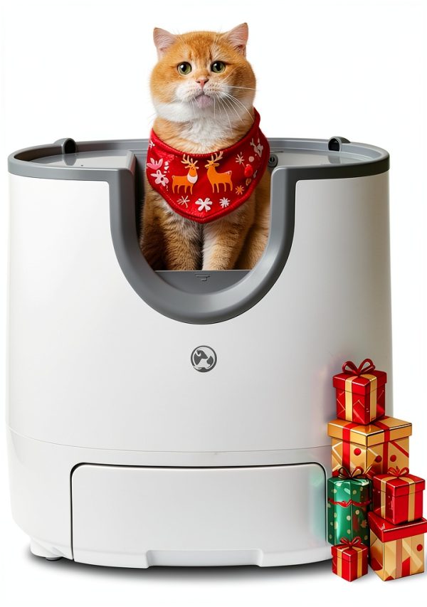 F8 Self-Cleaning Cat Litter Box – Large Capacity, Open-Top Design for Multi-Cat Homes, Enhanced Safety Features Includes Trash Bags-0