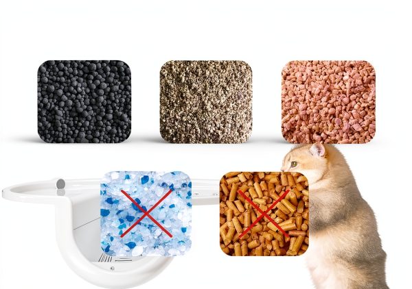 F8 Self-Cleaning Cat Litter Box – Large Capacity, Open-Top Design for Multi-Cat Homes, Enhanced Safety Features Includes Trash Bags-4