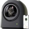 HHOLOVE TYPro Self Cleaning Cat Litter Box Automatic Hands-Free Smart Robot self Cleaning Cat Litter Box for Multiple Cats with APP Control Safe with Litter Mat Waste Bags and Deodorizer Dark Grey-0
