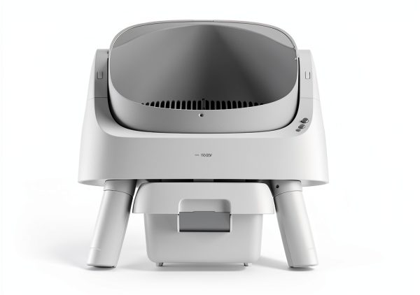 Self Cleaning Cat Litter Box PetPivot Open Top Grey AS12-5