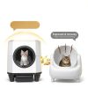 OROLEY Self Cleaning Litter Box, Large Capacity Automatic Cat Litter Box with APP Control, Safety Sensors, Built-in Deodorizing Scent Box, and 1 Roll Garbage Bags ，White-2