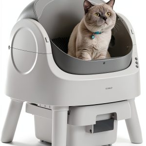 Self Cleaning Cat Litter Box PetPivot Open Top Grey AS12-0
